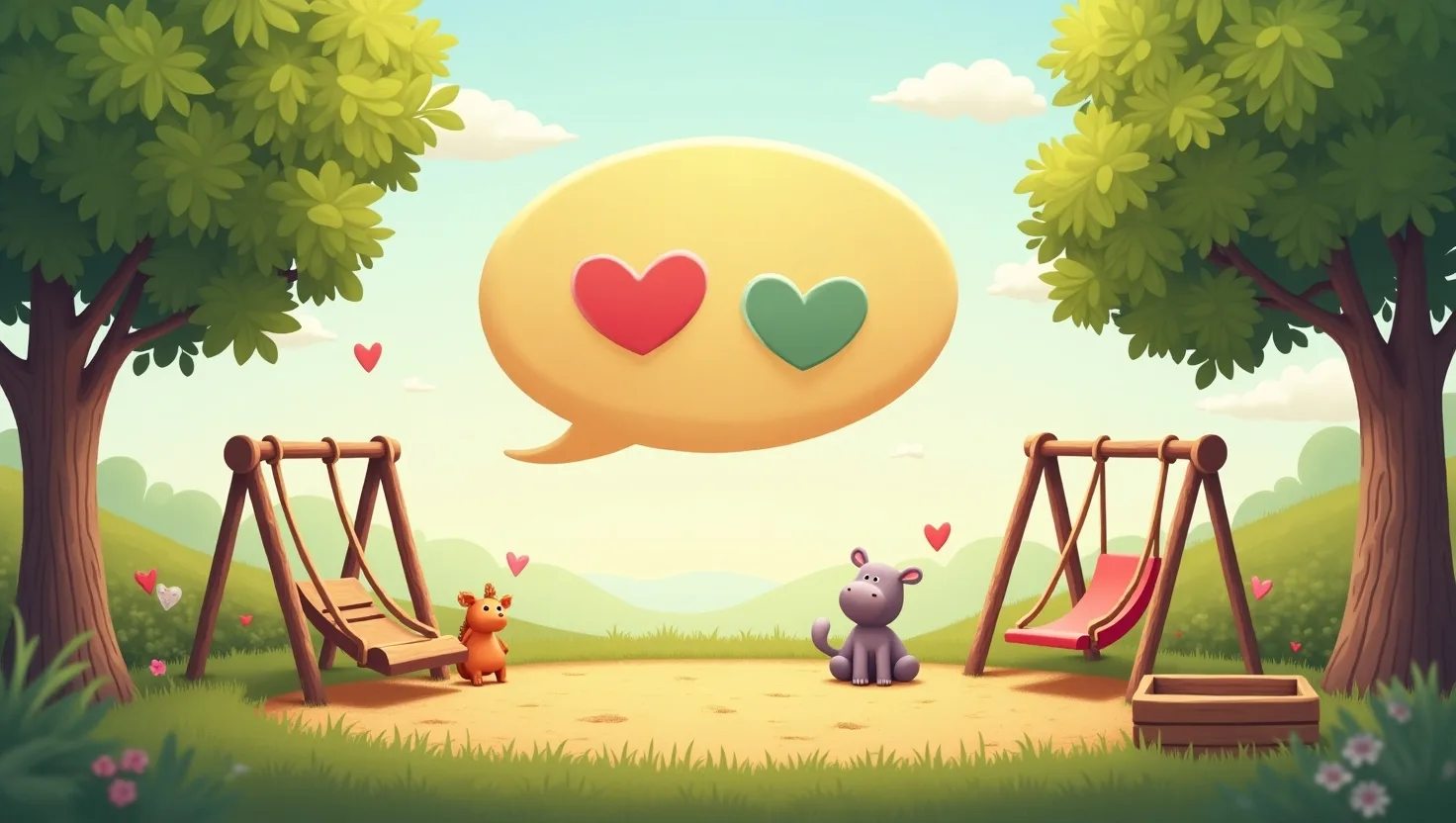 Playground corner with swings