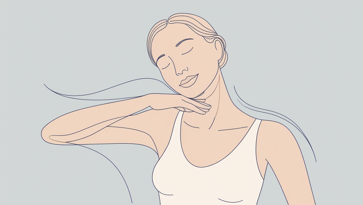 Illustration of a relaxed woman with her eyes closed